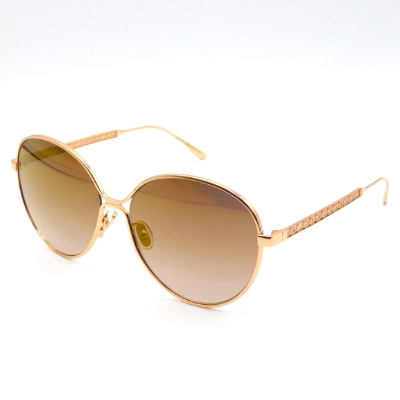 Jimmy Choo Accessories - JIMMY CHOO NEVA/F/S 0BKUJL ROSE GOLD BROWN AVIATOR WOMEN'S SUNGLASSES 60…
